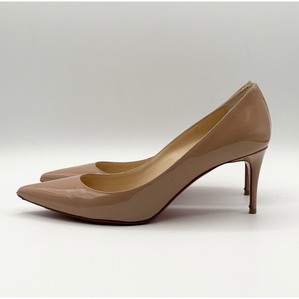 Christian Louboutin Kate 70 Nude Patent Leather Pointed Toe Stiletto Heels EU 36 - Picture 3 of 15